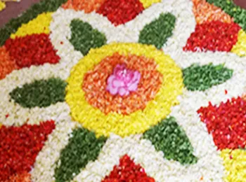 A floral pookalam laid out on campus for an earlier Onam festival at IIFA