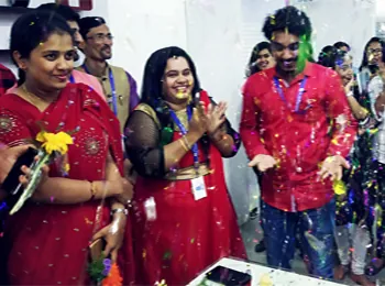 IIFA staff and students celebrating Teachers' Day on campus